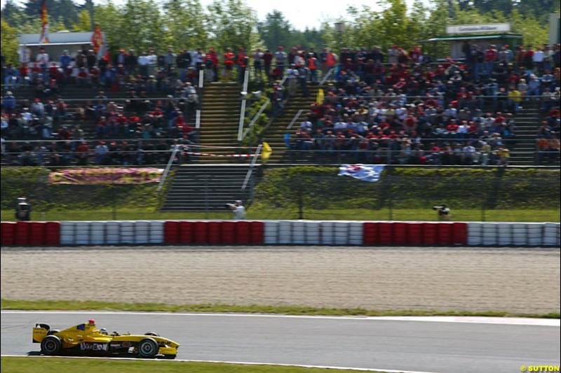 Nick Heidfeld, Jordan-Ford, European GP, Saturday May 29th, 2004.