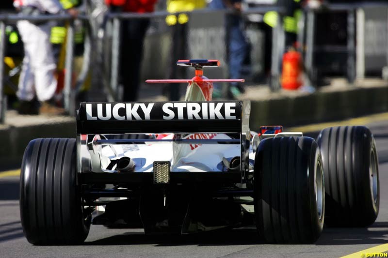 Jenson Button, BAR-Honda,  European GP, Saturday May 29th, 2004.