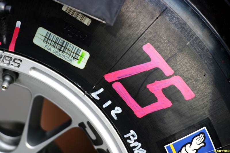 Michelin, European GP, Saturday May 29th, 2004.