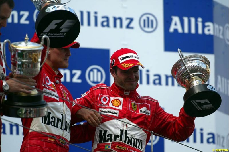 Michael Schumacher, Rubens Barrichello, European GP, Sunday May 30th, 2004.