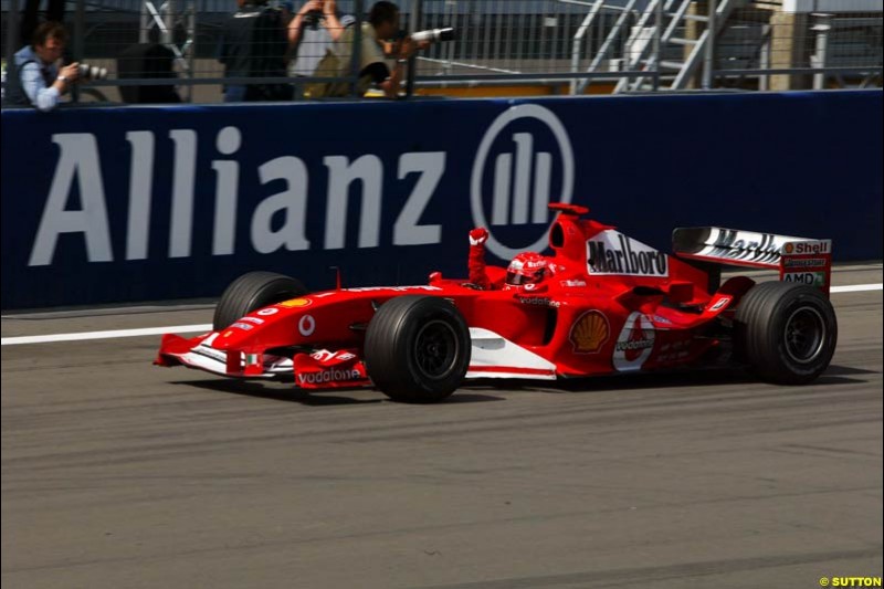 Michael Schumacher, Ferrari, European GP, Sunday May 30th, 2004.