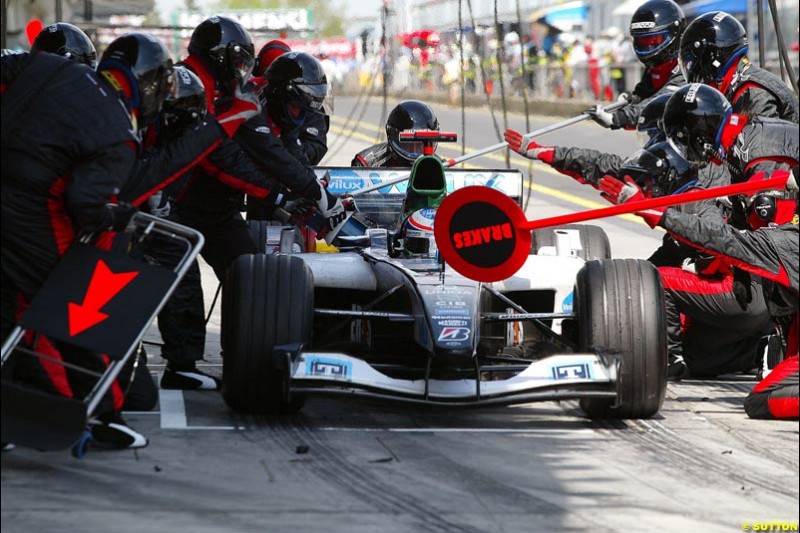 Gimmi Bruni, Minardi-Cosworth, European GP, Sunday May 30th, 2004.