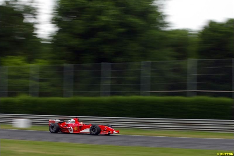 Luca Badoer, Ferrari, Monza Testing, Thursday June 3rd, 2004.