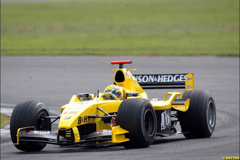Giorgio Pantano, Jordan-Ford, Silverstone Testing, Thursday June 3rd, 2004.