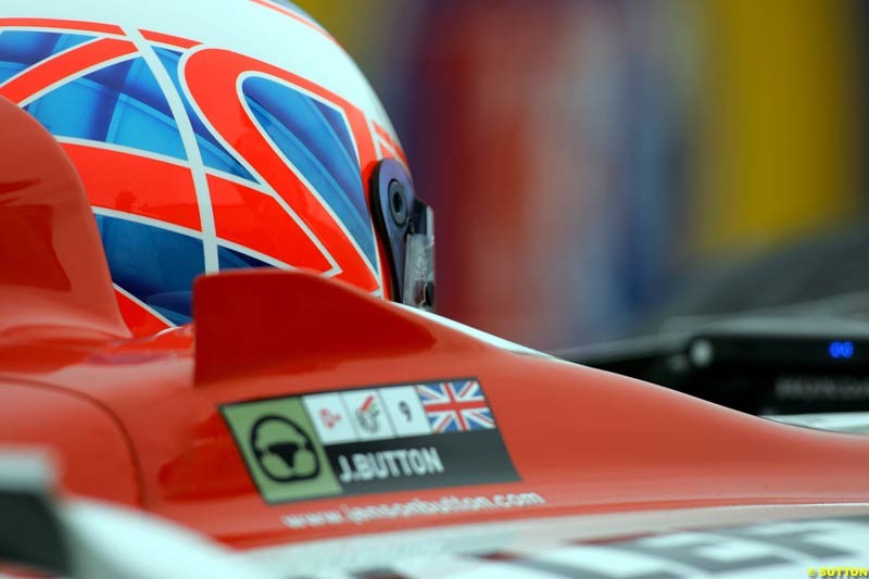 Jenson Button, BAR-Honda, Silverstone Testing, Thursday June 3rd, 2004.