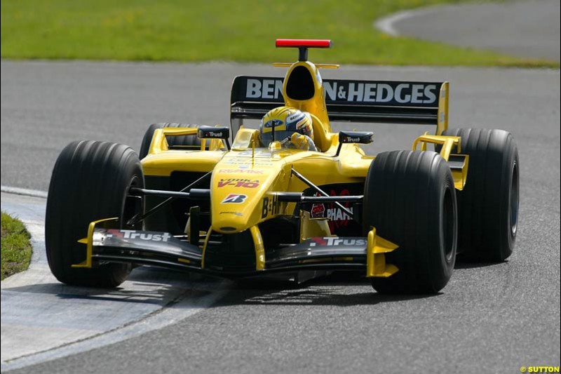 Giorgio Pantano, Jordan-Ford, Silverstone Testing, Tuesday June 2nd, 2004.