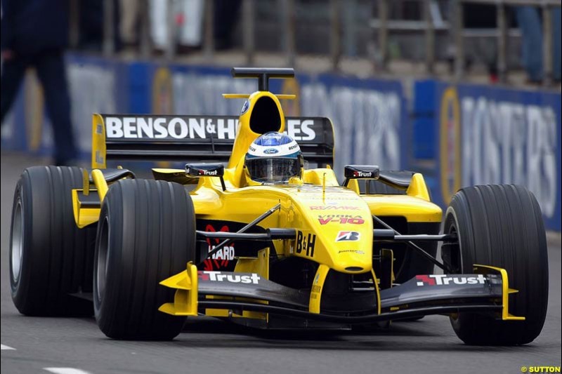 Nick Heidfeld, Jordan-Ford, Silverstone Testing, Wednesday June 2nd, 2004.