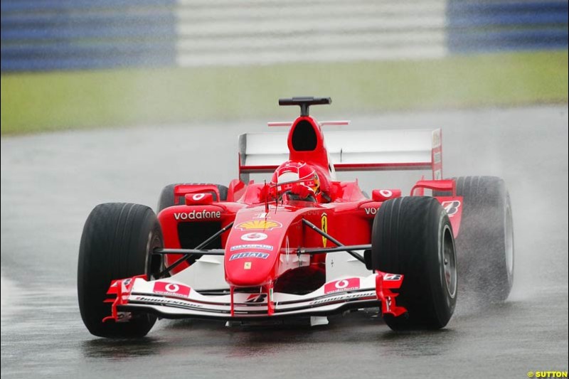 Michael Schumacher, Ferrari, Silverstone Testing, Tuesday June 1st, 2004.