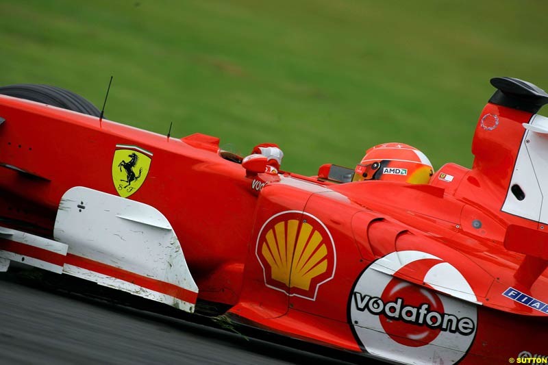 Michael Schumacher, Ferrari, Silverstone Testing, Tuesday June 1st, 2004.
