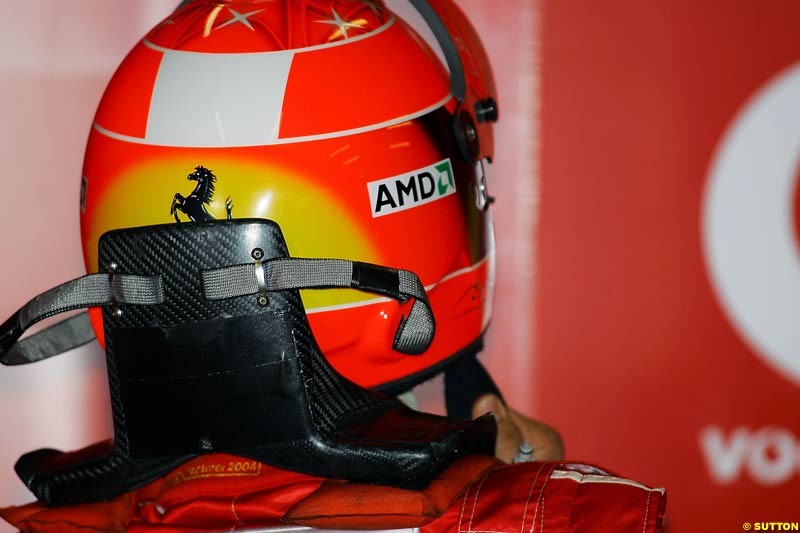 Michael Schumacher, Ferrari, Silverstone Testing, Tuesday June 1st, 2004.