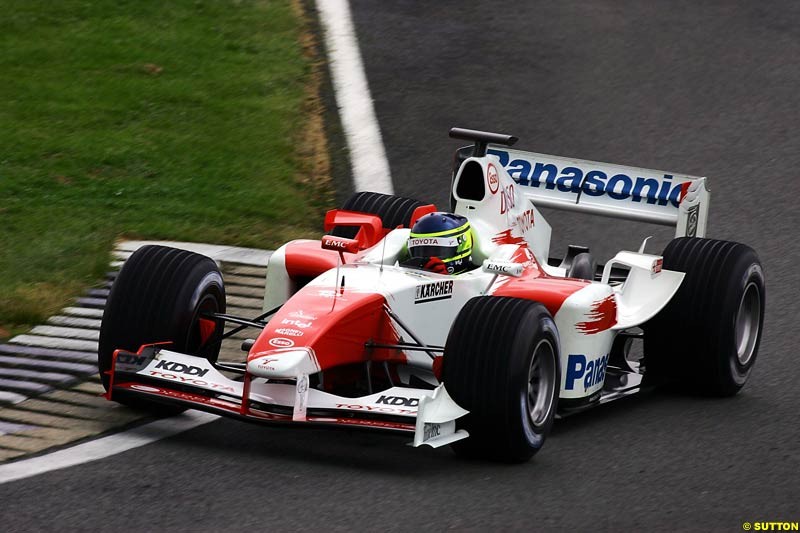 Cristiano da Matta, Toyota, Silverstone Testing, Tuesday June 1st, 2004.
