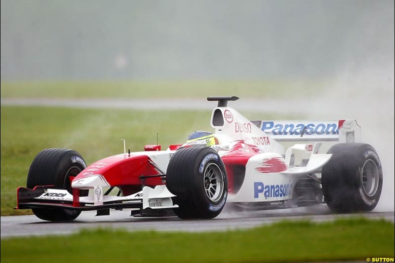 Cristiano da Matta, Toyota, Silverstone Testing, Tuesday June 1st, 2004.