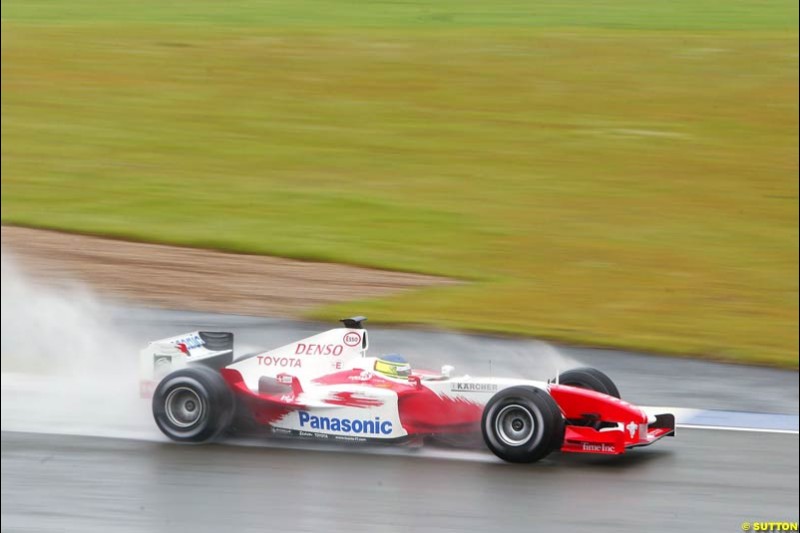 Cristiano da Matta, Toyota, Silverstone Testing, Tuesday June 1st, 2004.