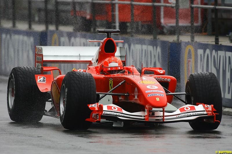 Michael Schumacher, Ferrari, Silverstone Testing, Tuesday June 1st, 2004.
