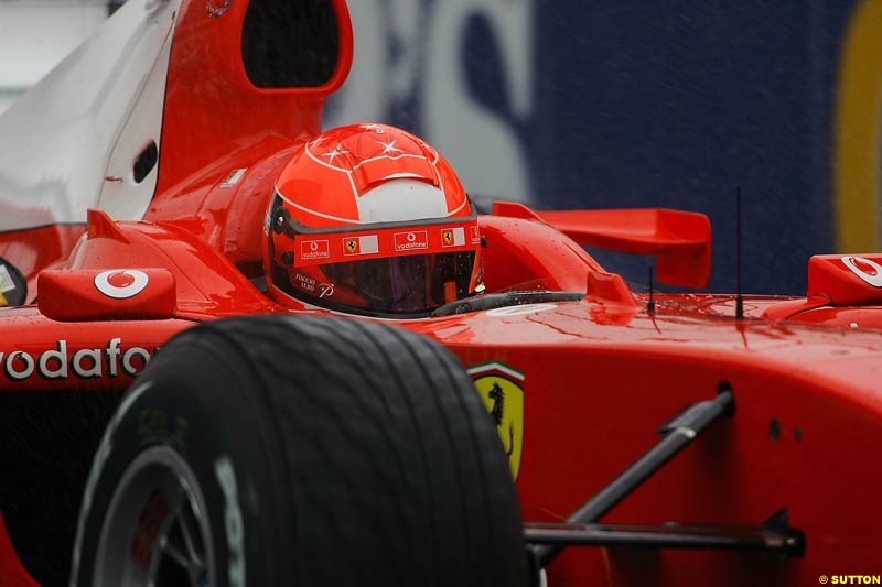 Michael Schumacher, Ferrari, Silverstone Testing, Tuesday June 1st, 2004.