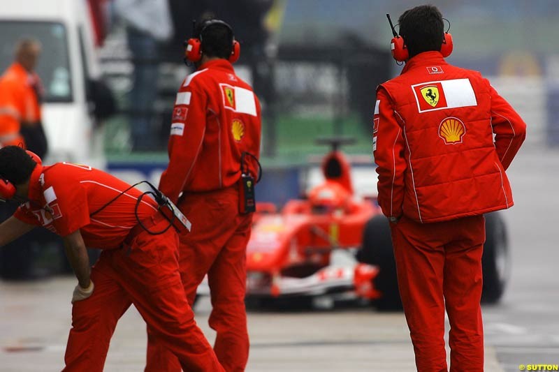 Michael Schumacher, Ferrari, Silverstone Testing, Tuesday June 1st, 2004.