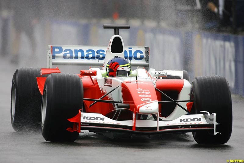 Cristiano da Matta, Toyota, Silverstone Testing, Tuesday June 1st, 2004.