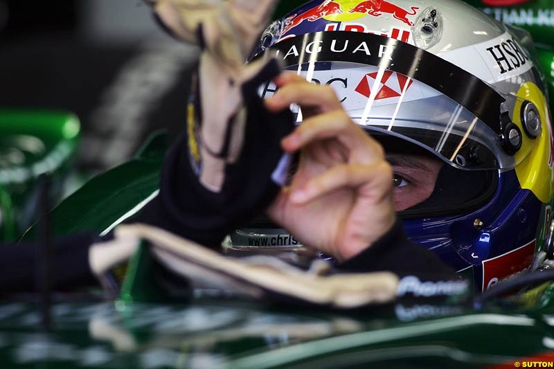 Christian Klien, Jaguar, Silverstone Testing, Tuesday June 1st, 2004.