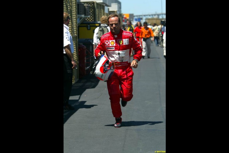 Rubens Barrichello, Ferrari. The Canadian Grand Prix, Montreal, Canada. Saturday, June 13th, 2004.