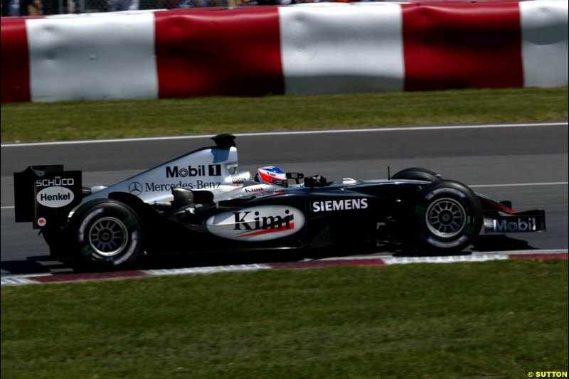 Kimi Raikkonen, Mclaren-Mercedes, Canadian GP, Saturday June 12th, 2004.
