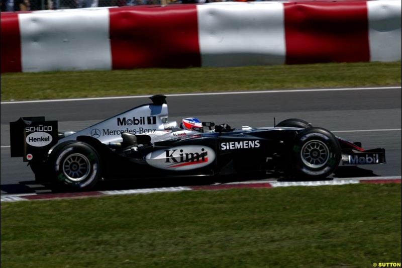 Kimi Raikkonen, Mclaren-Mercedes,  Canadian GP, Saturday June 12th, 2004.