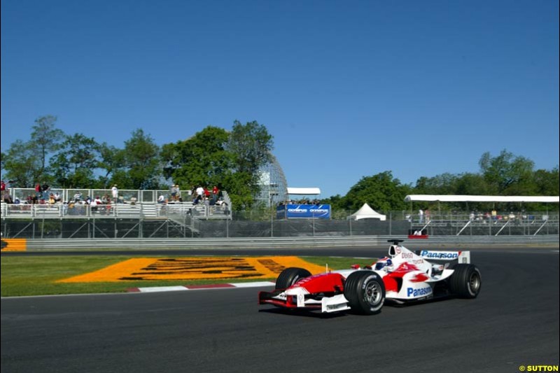 Olivier Panis, Toyota,  Canadian GP, Saturday June 12th, 2004.