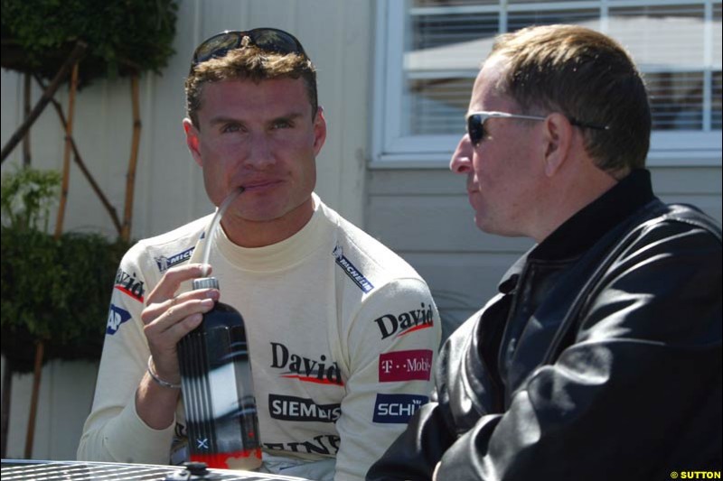 David Coulthard and Martin Brundle, Canadian GP, Saturday June 12th, 2004.