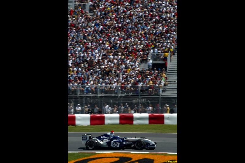 Juan Pablo Montoya, Williams. Qualifying for the Canadian Grand Prix. Montreal, Canada, 12 June 2004.