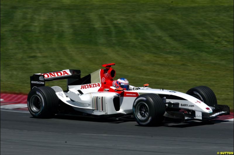 Jenson Button, BAR. Qualifying for the Canadian Grand Prix. Montreal, Canada, 12 June 2004.