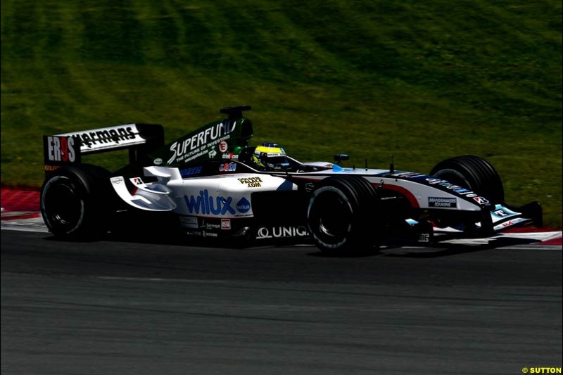 Zsolt Baumgartner, Minardi. Qualifying for the Canadian Grand Prix. Montreal, Canada, 12 June 2004.