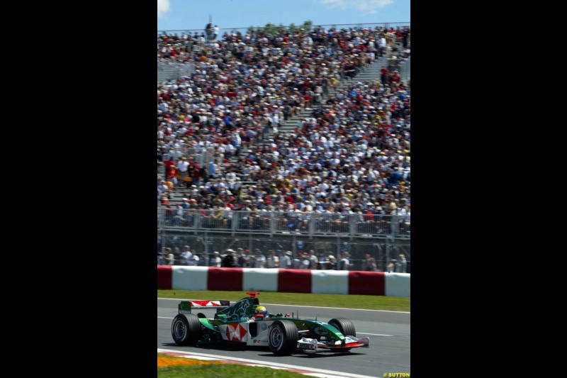 Mark Webber, Jaguar. Qualifying for the Canadian Grand Prix. Montreal, Canada, 12 June 2004.