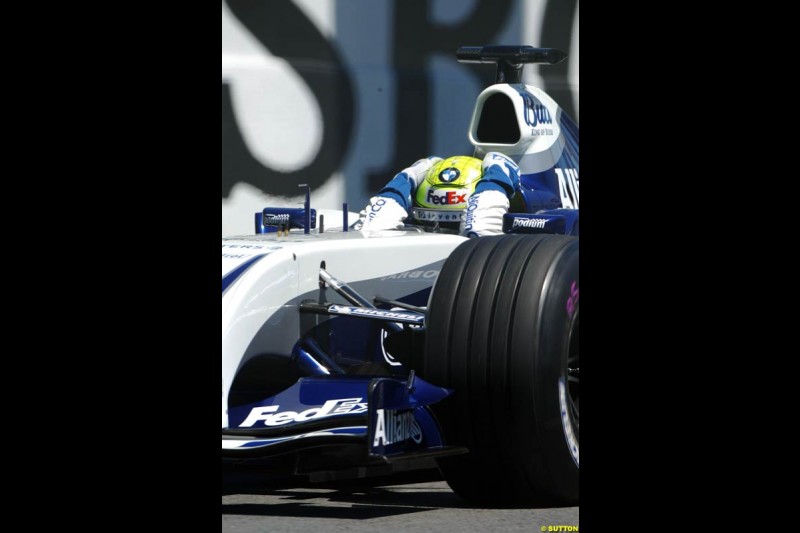 Ralf Schumacher, Williams. Qualifying for the Canadian Grand Prix. Montreal, Canada, 12 June 2004.