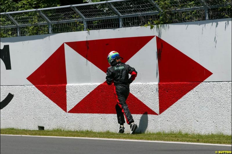 Gianmaria Bruni, Minardi. Qualifying for the Canadian Grand Prix. Montreal, Canada, 12 June 2004.