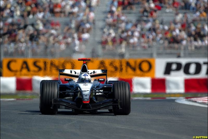 David Coulthard, McLaren. Qualifying for the Canadian Grand Prix. Montreal, Canada, 12 June 2004.