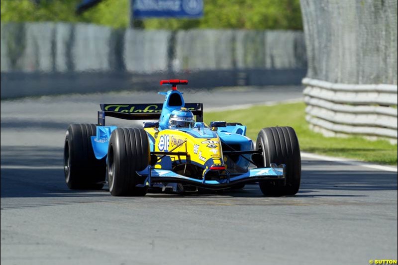 Jarno Trulli, Renault. Qualifying for the Canadian Grand Prix. Montreal, Canada, 12 June 2004.