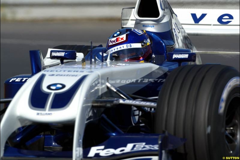 Juan Pablo Montoya, Williams. Qualifying for the Canadian Grand Prix. Montreal, Canada, 12 June 2004.