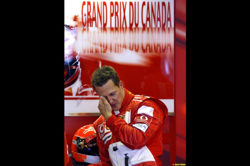 Michael Schumacher, Ferrari. Qualifying for the Canadian Grand Prix. Montreal, Canada, 12 June 2004.