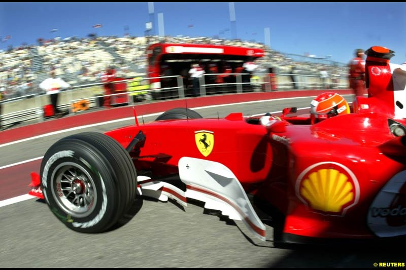 Michael Schumacher, Ferrari, during practice. The Canadian Grand Prix. Montreal, Canada, 12 June 2004.