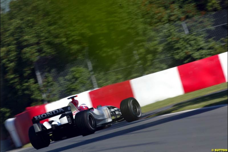 Jenson Button, BAR-Honda,  Canadian GP, Saturday June 12th, 2004.