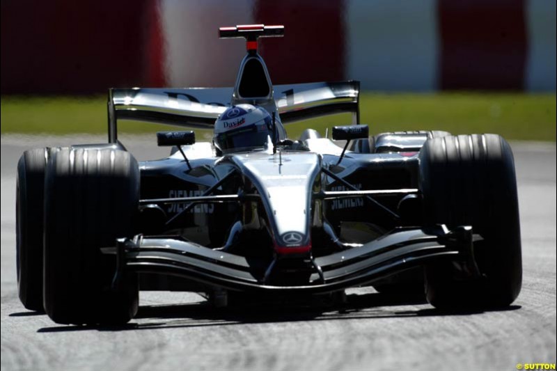David Coulthard, Mclaren-Mercedes, Canadian GP, Saturday June 12th, 2004.