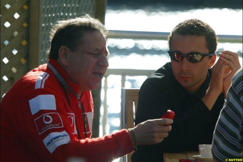 Jean and Nicolas Todt, Canadian GP, Saturday June 12th, 2004.