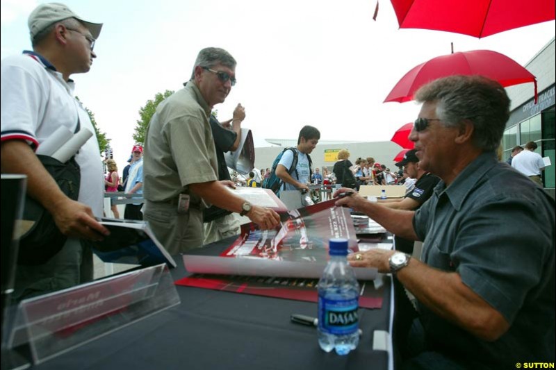 Mario Andretti, United States GP, Thursday June 17th, 2004.