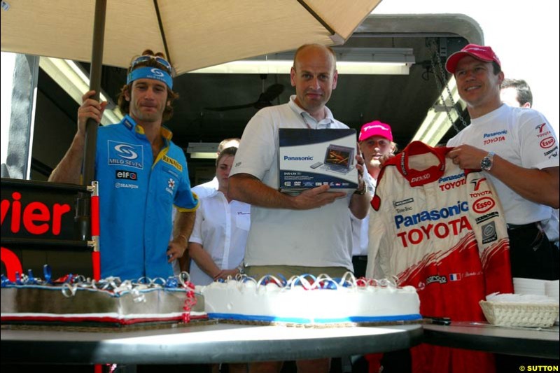 Jarno Trulli and Olivier Panis, United States GP, Saturday June 19th, 2004.