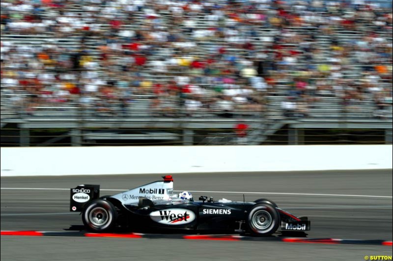 David Coulthard, Mclaren-Mercedes, United States GP, Saturday June 19th, 2004.