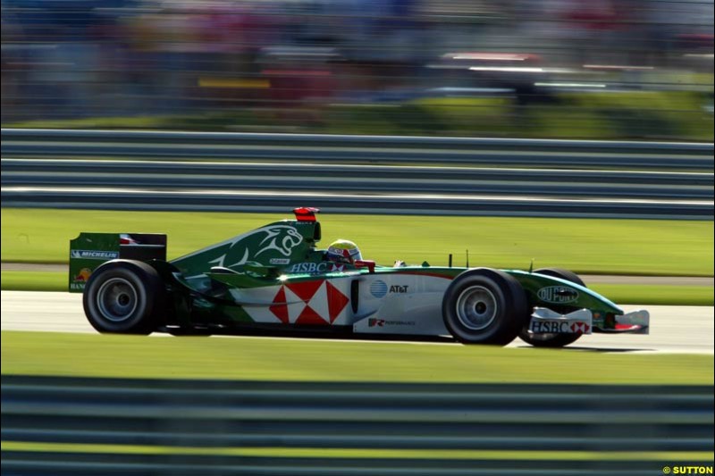 Mark Webber, Jaguar, United States GP, Saturday June 19th, 2004.
