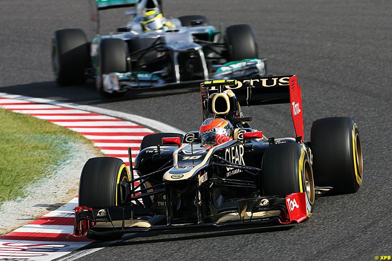 Romain Grosjean, Lotus E20, Practice, Formula One World Championship, Round 15, Japanese Grand Prix, Suzuka Circuit, Mie Prefecture, Japan. Friday 5 October 2012. 