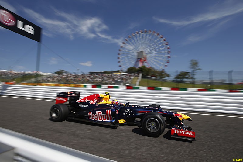 Mark Webber, Red Bull RB8, Practice, Formula One World Championship, Round 15, Japanese Grand Prix, Suzuka Circuit, Mie Prefecture, Japan. Friday 5 October 2012.
