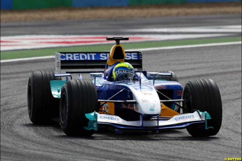 Sauber. Saturday practice and qualifying for the French Grand Prix. Magny Cours, France. July 3rd 2004.