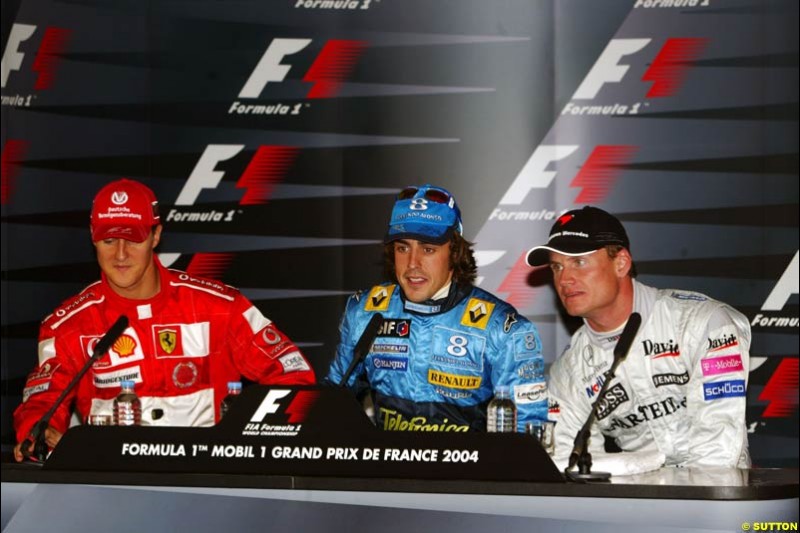 FIA press conference. Saturday practice and qualifying for the French Grand Prix. Magny Cours, France. July 3rd 2004.