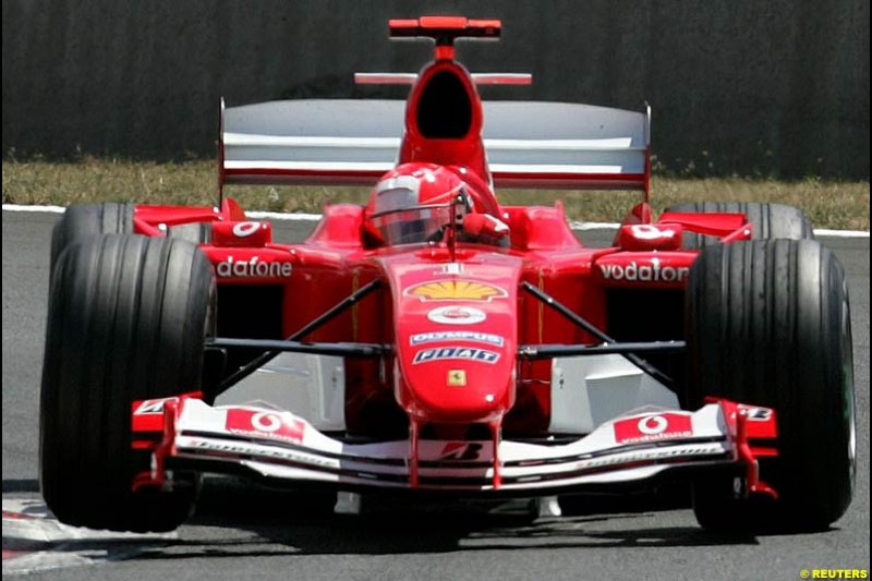 Saturday practice and qualifying for the French Grand Prix. Magny Cours, France. July 3rd 2004.